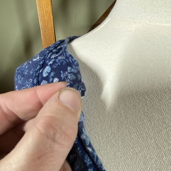 Old Navy Women's Plus Size 4X Blue Mixed Print Long Sleeve Peasant Top Bohemian - Picture 4 of 14